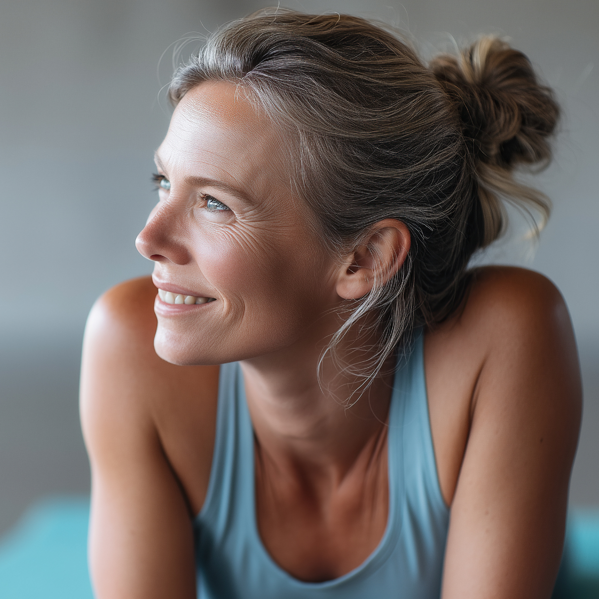 Happy healthy woman aging well